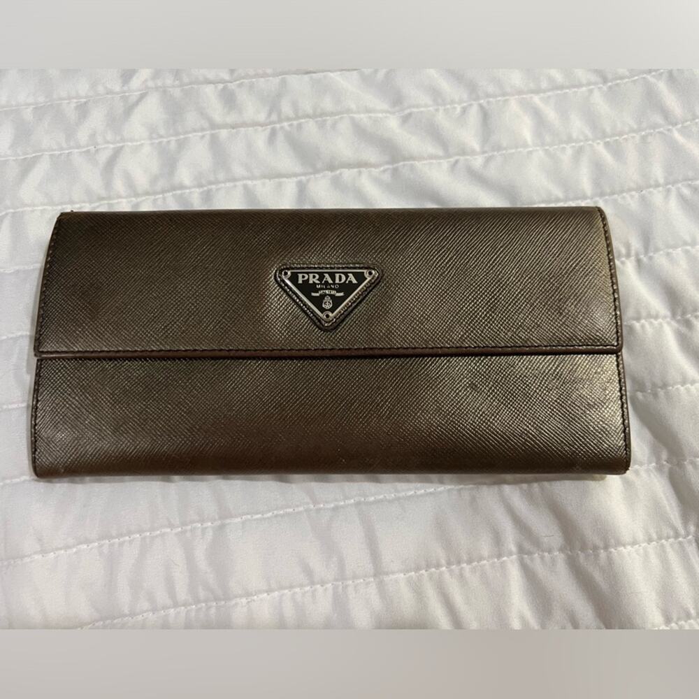 Prada Antique Gold Long Wallet